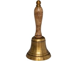Tafelbel - schoolbel - bel - mango - bruin 17cm