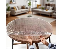 Tafelbeschermer Rond - Doorzichtig Kleed - Eettafel Beschermen - Waterdicht Elastische Band - 122 152 178 cm - Transparant