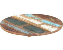 Tafelblad - Blad Massief Hout - Meubels Maken - Gerecycled Materiaal - 50 cm Rond - Houtkleur
