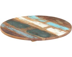 Tafelblad - Blad Massief Hout - Meubels Maken - Gerecycled Materiaal - 50 cm Rond - Houtkleur