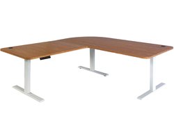 Tafelblad MCW-D40 voor hoekbureau, bureaublad, 90° MVG-gecertificeerd ~ bruine structuur