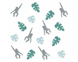 Tafelconfetti tropische bladeren en apen eco papier 13 gram