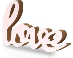 Tafeldecoratie Love 22,5 cm - Pastelroze MDF Hout - Sfeervolle woonaccessoire - Creëer een warme ambiance - ShopVlot