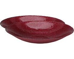 Tafeldecoratie schalen/fruitschalen - D40 cm - rood - glas - 2x stuks