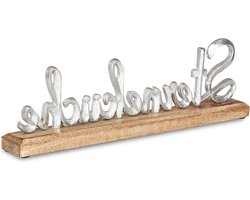 Tafeldecoratie - Woonaccessoire - Huis Inrichten - Met Opschrift - 40 cm - Zilver