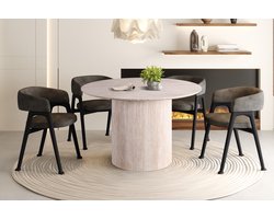 Tafel/Eettafel/Rond tafel 'Lagos' 120 cm Rond Decor Travertin Beige