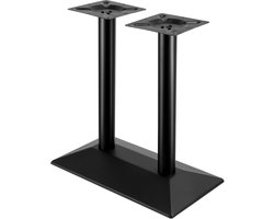 Tafelframe, zwarte tafelpoten, metalen tafelpoten, hoogte 72 cm, tafelpoten van dubbele stalen zuilen, robuust voor eettafel of bureau