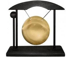 Tafelgong klein zwart en goud - 16x5x16 - Hout - Metaal