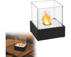 Tafelhaard ethanol open haard voor binnen en buiten met decoratieve stenen staande haard bio-ethanol terrasvuur (type D)