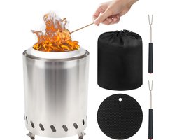 Tafelhaard voor Buiten 15 x 20 cm - Compacte Tafelvuurplaats met Hittebestendige Mat en Draagtas