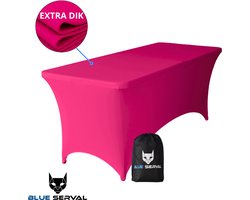 Tafelhoes Roze – Extra Dik & Sterk – ∅180-183 x 75 x 75 cm – Klaptafel / Buffettafel / Partytafel / Tuin & Campingtafel – Met Opbergtas – Partytafel Tafelrok – Luxe Stretch Stof - 1 stuks Tafelhoes - Tafel Hoes - Feest & Decoratie - Kreukvrije Hoes