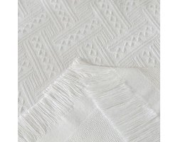 - Tafelkleden - Katoen - Linnen - Kwastjes - Afwasbaar - Antislip - Stofdicht - Salontafel - Eettafel - Keuken - Bruiloft - Feest - Tafeldecoratie - Wit - Geschikt voor diverse gelegenheden - 90 x 150 cm.