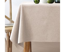 Tafelkleed - 120*120 CM - Katoen en linnen - Tafelkleed Afwasbaar - Tafelzeil - Lichtbruin - Vuilafstotend - Waterdicht - Eettafel tafellakens - Vierkant - Voor tafeldecoratie - Geschikt voor eetkamer, tuin, feest, bruiloft of thuis