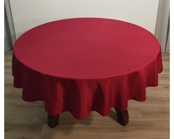 Tafelkleed 180 cm-Rond/Kersenrood