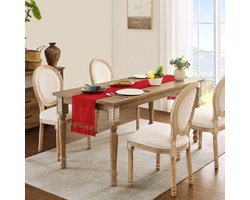 Tafelkleed - 30x90cm - Tafelloper - Beige Bohemian Tafelloper - Luxe Tafelkleed - Tafelkleden - Tafellinnen Diner - Handgeweven - Herfstontwerp - Landelijke Woondecoratie - Geschikt voor eettafels en kasten - Rood