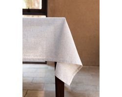 Tafelkleed - 400 x 145 cm Linnen Blend Tafellaken Tafellinnen Pasen - Zand Beige