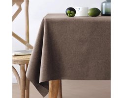 Tafelkleed - 60*120 CM - Katoen en linnen - Tafelkleed Afwasbaar - Tafelzeil - Donkerbruin - Vuilafstotend - Waterdicht - Eettafel tafellakens - Vierkant - Voor tafeldecoratie - Geschikt voor eetkamer, tuin, feest, bruiloft of thuis