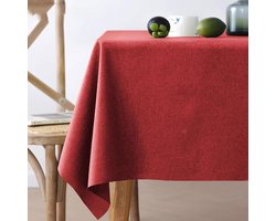 Tafelkleed - 60*120 CM - Katoen en linnen - Tafelkleed Afwasbaar - Tafelzeil - Rood - Vuilafstotend - Waterdicht - Eettafel tafellakens - Vierkant - Voor tafeldecoratie - Geschikt voor eetkamer, tuin, feest, bruiloft of thuis