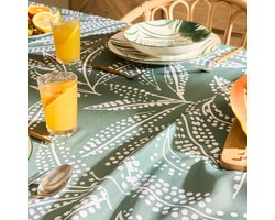 Tafelkleed anti-vlek bedrukt Tropi - Polyester - 140x240cm - Groen