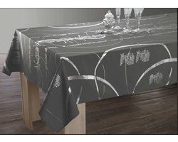 Tafelkleed anti-vlek Brillant antracite 350 x 150 cm Tafellaken - Decoratieve Tafel Accessoires - Woonkamer Decoratie - Bonne et Plus®