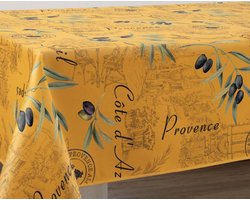 Tafelkleed anti-vlek Provençale jaune vierkant 150 x 150 cm - Bonne et Plus tafellaken - Woonkamer decoratie
