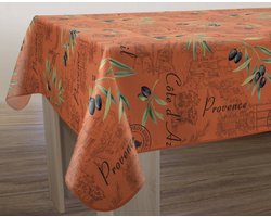 Tafelkleed anti-vlek Provençale terra vierkant 150 x 150 cm - Bonne et Plus tafellaken - Woonkamer decoratie