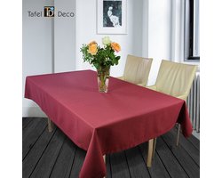Tafelkleed bordeaux rood rechthoek 140x250 cm model Jola