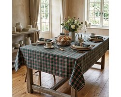Tafelkleed Castle Groen – 140x200 cm – Schotse ruit / Tartan / Kerst – Landelijk Tafelkleed