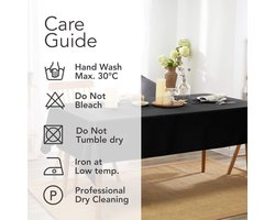 Tafelkleed Deconovo Textiel Waterafstotend - Rechthoekig Tafeldoek Polyester Afneembaar - Eettafel Partij Zwart - 130x280cm stretch black tablecloth