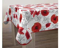 Tafelkleed - Dekentje Tafel - Eettafel Decoratie - Vuilafstotend Behandeld - 150 x 200 cm - Rood