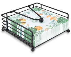 Tafelkleed- en keukenservethouder - Moderne, platte servethouder voor thuis en buiten dineren, papieren servethouder met verzwaarde arm voor gemakkelijke toegang - houd uw eethoek netjes en georganiseerd, 1 stuk, zwart