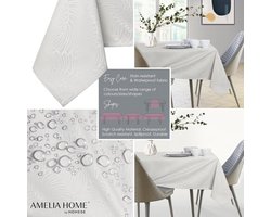 Tafelkleed Gaia - Rond tafelkleed - Eettafel decoreren - Lotuseffect waterafstotend - 150x150 cm - Ecru