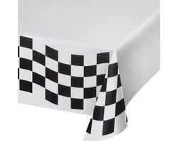Tafelkleed geblokt zwart/wit (137x259cm)