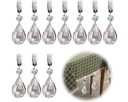 Tafelkleed Gewichten Set - Metalen Clips, AB Kristalglas, Druppelprisma's en Hangers voor Picknicktafels, Zware Buitengebruik, 10 Stuks