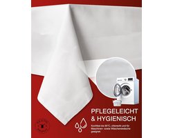 Tafelkleed Katoen - Tafellaken - Eettafel Decoratie - Satijnen Rand - 240 x 260 cm - Wit