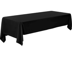 Tafelkleed Luxe - 260x150 cm - Zwart - Waterafstotend - Tafellaken - Tafelzeil - Tafelkleden - Tafelkleed Katoen