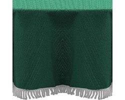 Tafelkleed met franjes voor tuintafel - 130 cm groen, rond/ovaal/rechthoekig, waterproof en afwasbaar