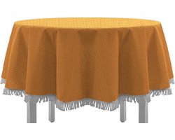 Tafelkleed met franjes voor tuintafel - Rond, Ovaal, Rechthoekig - 160 cm - Oranje