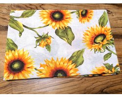 Tafelkleed met zonnebloemen - 100% katoen - 140 x 180 cm