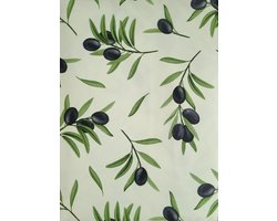 Tafelkleed Olijven 140x250 cm Vinyl - Easy wipe - Voor binnen en buiten - Afneembaar met vochtige doek - Mediteraans Zomer Tafelkleed - Tafelllaken Italiaans grieks