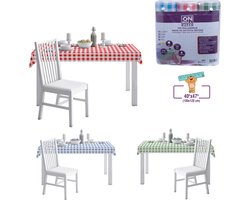 Tafelkleed op rol - 3 rollen - Wegwerp & Waterproof - Rood Blauw Groen Wit ruiten - ON ROLL PAPER 100 x 120cm - Tafelpapier - Diner - Tafelpapier op rol