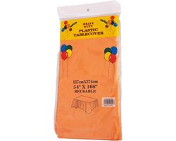Tafelkleed Oranje - 137 x 274 cm - Wegwerp - Plastic - EK 2026 - Voetbal – Tafellaken