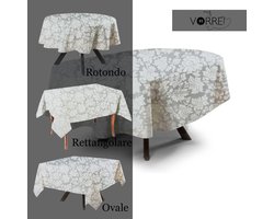 Tafelkleed ovaal - Sprei - Eettafel decoratie - Vuilafstotend polyester - 180x220 cm - Geel