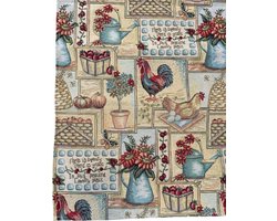 Tafelkleed - Placemat - luxe gobelinstof - Farm House - kip - Haan - Boerderij - Loper 45 cm