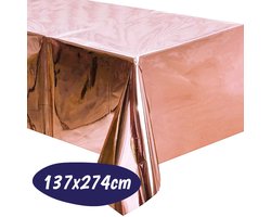 Tafelkleed Plastic - 137 x 274cm - Rosé Goud Tafelkleed - Tafeldoek - Tafellaken - Tafelzeil - Bruiloft - Oud en Nieuw - Kerst