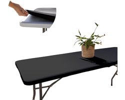 Tafelkleed Rechthoekig - Elastischehoes - Buitenfeesten - Waterafstotend Kreukvrij - 182 x 76 cm - Zwart