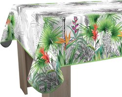 Tafelkleed Rechthoekig - Tafeldoek Bloemenprint - Eettafel Dekken - Vuilafstotend Behandeld - 150 x 240 cm