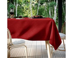 Tafelkleed Rond - Jacquard Tafelkleed - Eettafel Decoratie - Waterafstotende Coating - 150 cm Diameter - Rood