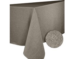 Tafelkleed Rond - Polyester Kleed - Eettafel Decoratie - Vlekbestendig Materiaal - 180 cm Diameter - Taupe