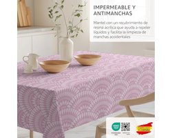 Tafelkleed Rond - Tafelbedekking - Eettafel Beschermen - Waterafstotend Vlekvrij - 140 cm - Paars